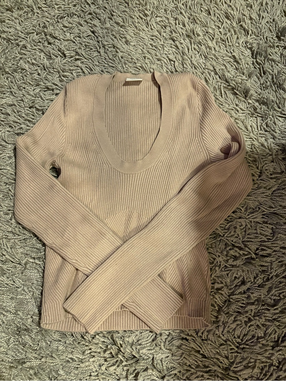 Abercrombie & Fitch Scoop Neck Ribbed Sweater - Taupe